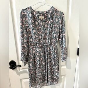 Ann Taylor Loft Pastel Floral Print Shirt Dress